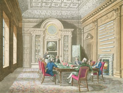 Sitzungssaal des Admiralitätsrats, 1808 (Farbstich) von Pugin and Rowlandson